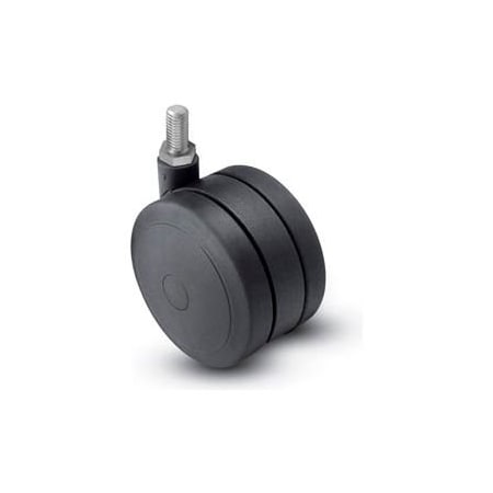 Casters Wheels & Industrial Handling Shepherd Threaded Stem Soft Tread Caster - 60mm Dia. 3/8-16 x 3/4 Stem Black PSF60637BK